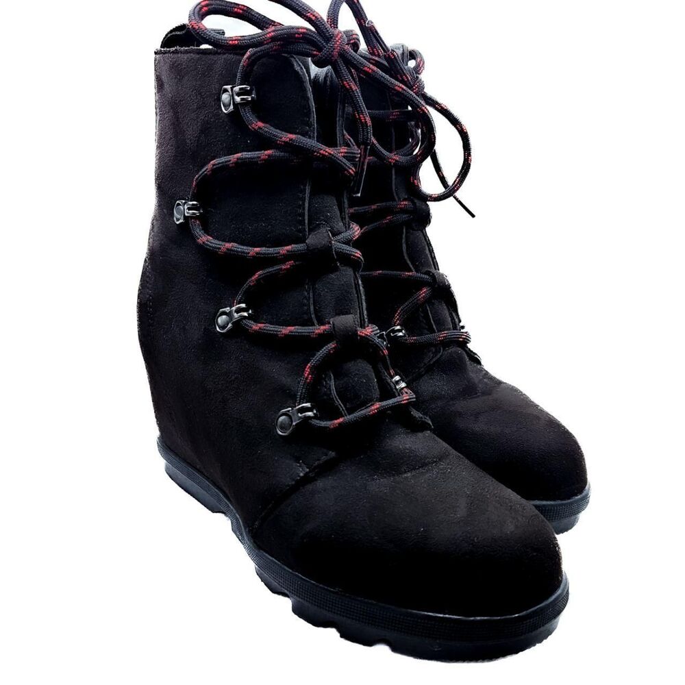 Serra Wedge Ankle Boot - Black and Red - Women's Size 8